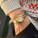 Conjunto Completo de Elegância: Relógio Dourado e Pulseira + Frete Gratis Todo Brasil! e Ganhe um Brinco Exclusivo