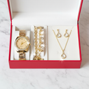 Conjunto Completo de Elegância: Relógio Dourado e Pulseira + Frete Gratis Todo Brasil! e Ganhe um Brinco Exclusivo